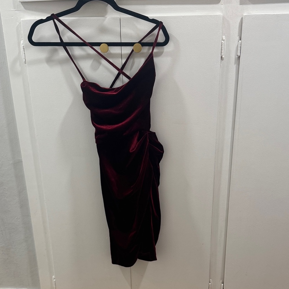 Amanda Uprichard Jasalina velvet red dress